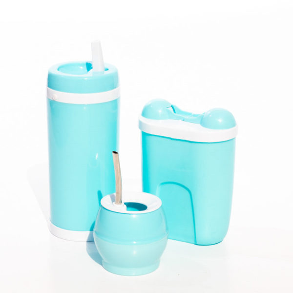 [31570] Kit Viajero Mate + Yerbera + Azucarera Verde Pastel