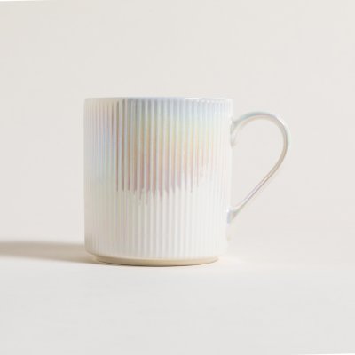 MUG DE PORCELANA RAYAS PEARL 410 ML