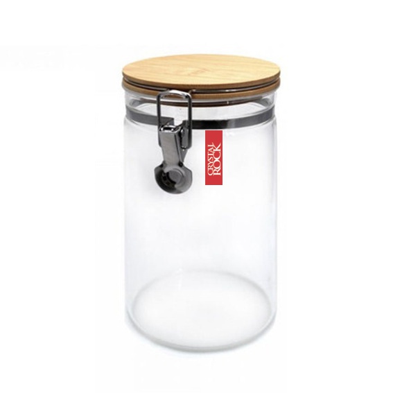 [140609] Frasco Hermetico Redondo Tapa Madera 10 X 23Cm