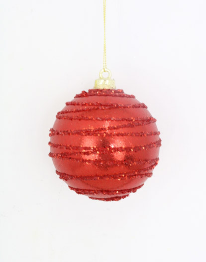 PELOTA DE NAVIDAD X6  8CM. RED