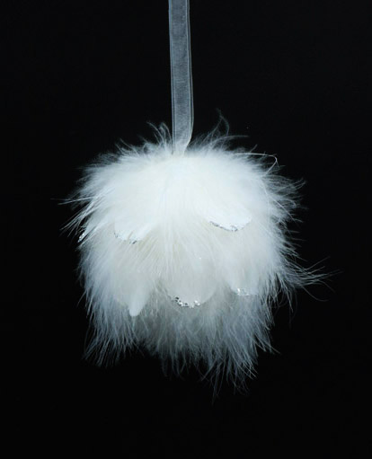 BALL REAL FEATHER 11 X 9 CM. WHITE