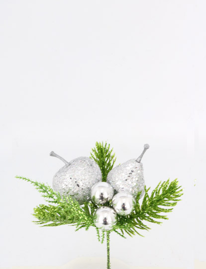 PICK CON FRUTAS 18 CM. SILVER