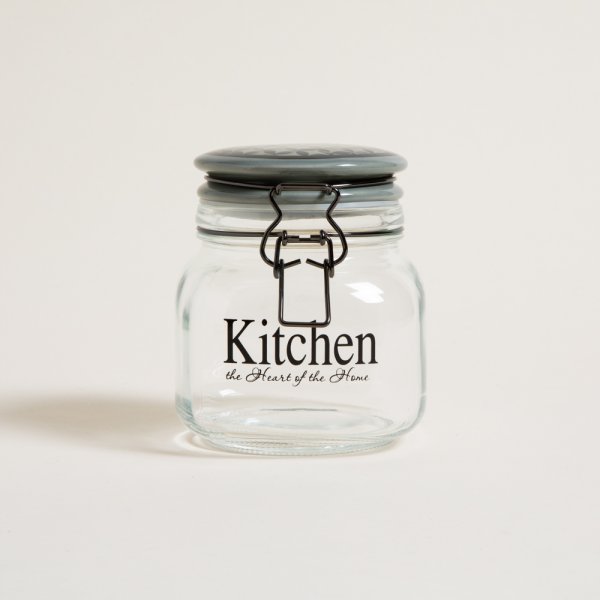 [4110757] Frasco Cuadrado Hermetico Kitchen Tapa Ceramica Gris 750 Ml