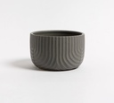 Porta Maceta Rayas Ceramica Gris 10 X 16 Cm