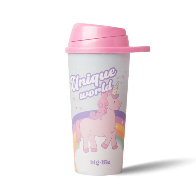 Vaso Tapa Pico Movil Unicornio 530 Ml