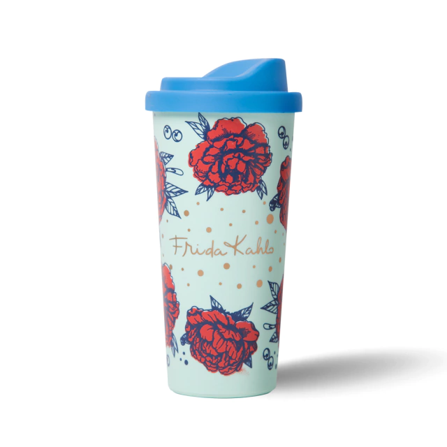 Vaso Lungo Frida Kahlo Tapa Azul 530 Ml