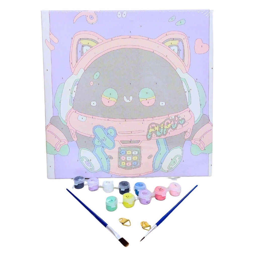 Cuadro Para Pintar Colores Numerados + Temperas Y Pincel