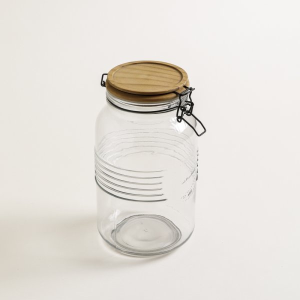 [4110872] Frasco Hermetico Cierre Negro Tapa Madera Old Fashion 3000Ml