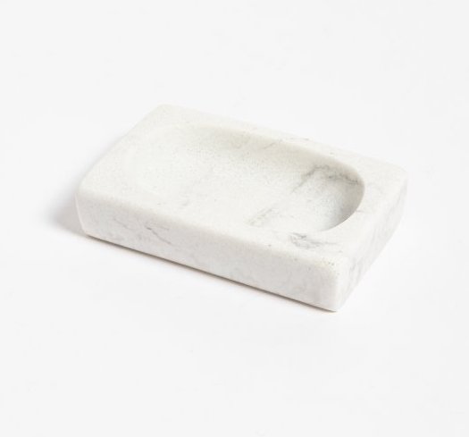 JABONERA RECTANGULAR NACARADO BLANCO 11CM