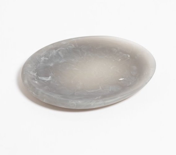 [165698] Bandeja Oval Nacarado Gris Claro 26Cm