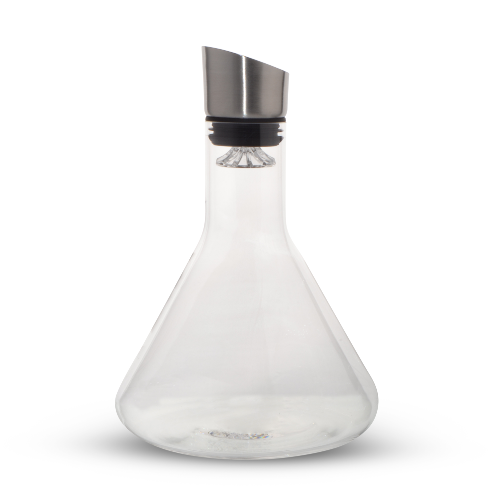 [2561189] Decantador De Vino Con Tapa De Metal Con Filtro 1800Ml 19.5X29.5Cm De Vidrio