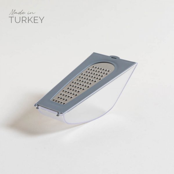 [4110930] Rallador Acero Con Capsula Contenedora 16X8X6 Cm