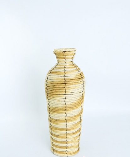 DECO VASE 46.5 CM. GREY WHITE