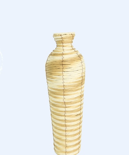 DECO VASE 57 CM. GREY / WHITE