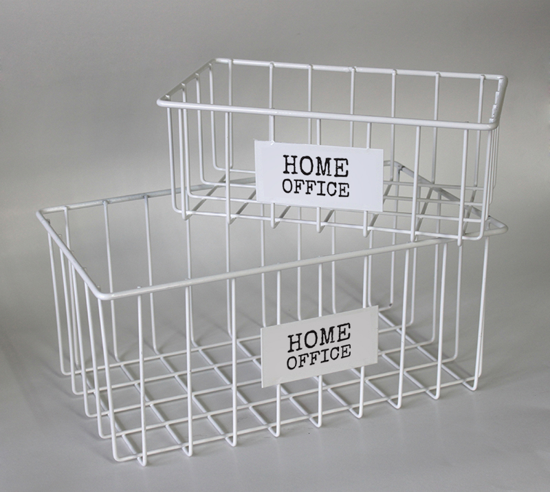 Set X 2 Canastos Rectangulares Home Office 34 X 19.5 X 15 / 26 X 15 X 10 Cm