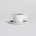 TAZA Y PLATO CAPRI GREY 100 ML VASSA