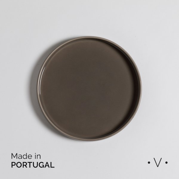 Plato De Postre Set X 6 Lagoa Taupe 21 Cm Vassa Home