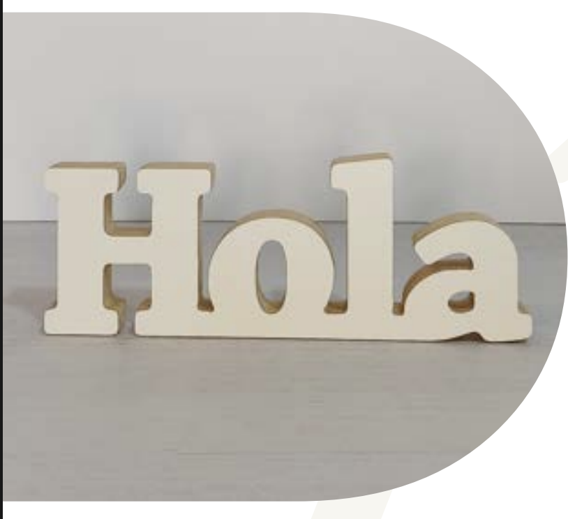 PALABRA HOLA 22 X 8 CM ESTILO DOMINGO