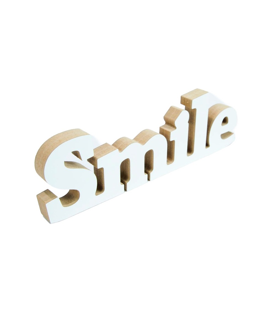 ADORNO DE MADERA SMILE 26 X 8 CM ESTILO DOMINGO