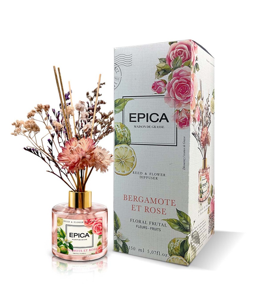 DIFUSOR DE BERGAMOTA Y ROSA DE 150 ML EPICA