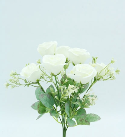 ROSE BUSH X 7 32 CM WHITE