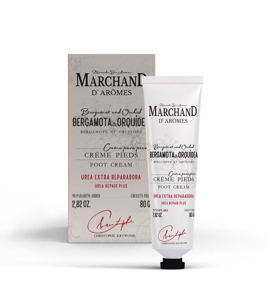 CREMA DE PIES MARCHAND D AROMES BERGAMOTA Y ORQUÍDEA 80 G