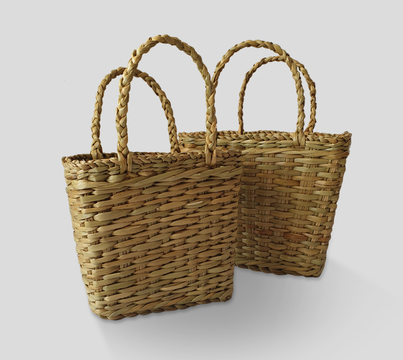 [122008] Canasta Con Manija Fibras Naturales 45X22X33