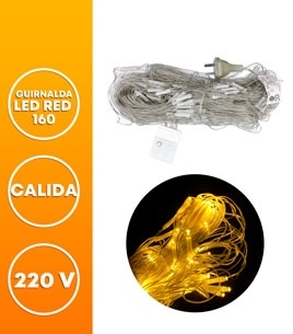 GUIRNALDA LED RED CALIDA 160 LUCES 220V 2M X 2M