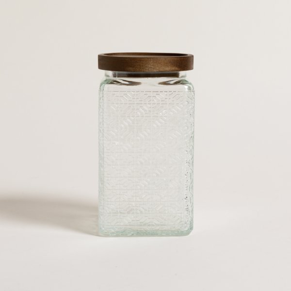 Frasco Cuadrado Toledo Tapa Acacia 1000 Ml