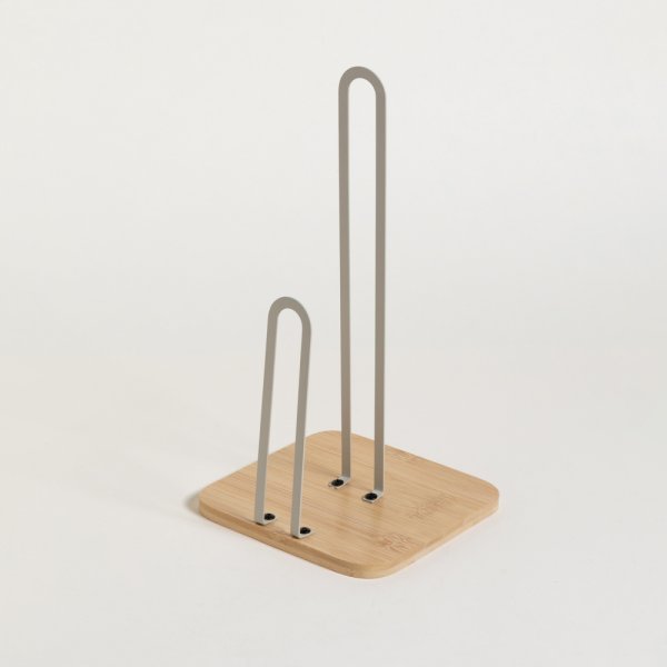 Porta Rollo Gris Base Bamboo 16X32 Cm