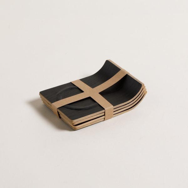 Set X 4 Bandejitas Japandi Ebano 13X9,5 Cm