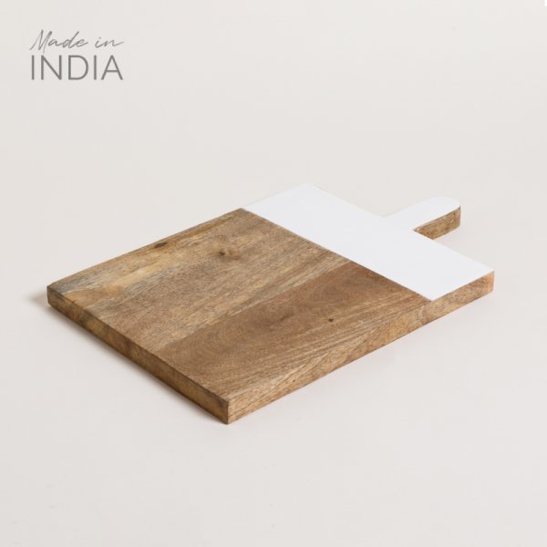 [411150] Tabla Rectangular De Madera Esmaltada Saha 40X25 C