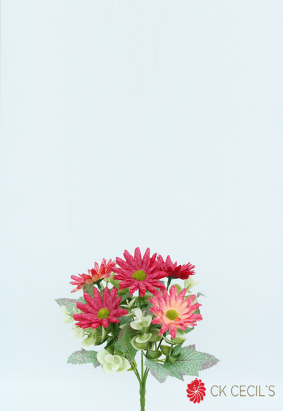 GERBERA BUSH X 5 X 26CM RED