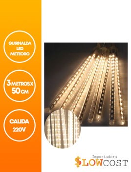 GUIRNALDA LED METEORO 3M X 50 CM CALIDA 220V