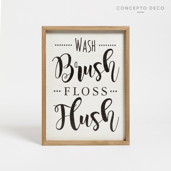 Cuadro Madera Esterilla Brush Hush 28X38X2Cm