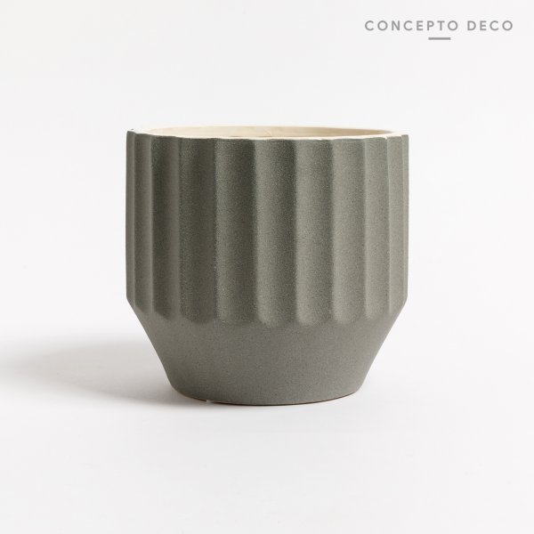 Porta Maceta Granito Ceramica Gris 16X17Cm