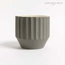 Porta Maceta Granito Ceramica Gris 16X17Cm