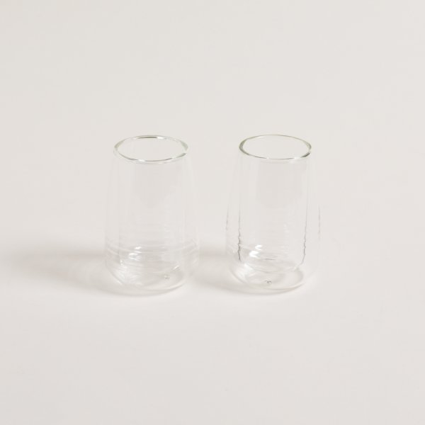 [4111217] Set X 2 Mugs Doble Vidrio Sin Asa 140 Ml