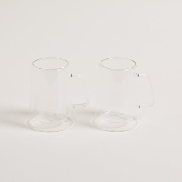 Set X 2 Mugs Conico Doble Vidrio 300 Ml