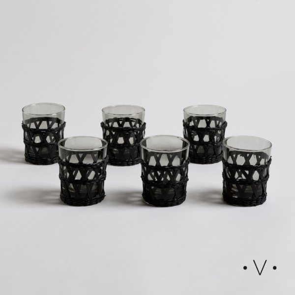 SET X 6 VASOS MAJA BLACK 260 ML