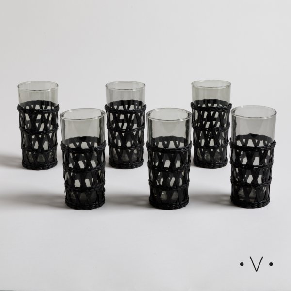 SET X 6 VASOS MAJA BLACK 420 ML