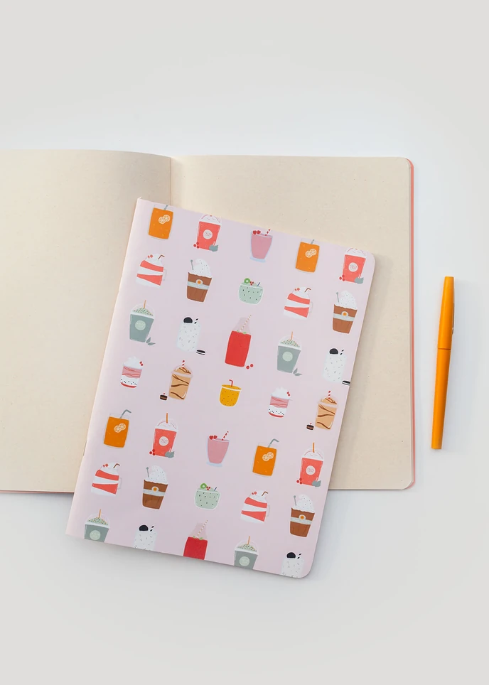 Libreta Grande Hojas Lisas 18 X 25 Cm 36 Hojas Helado Oliverta