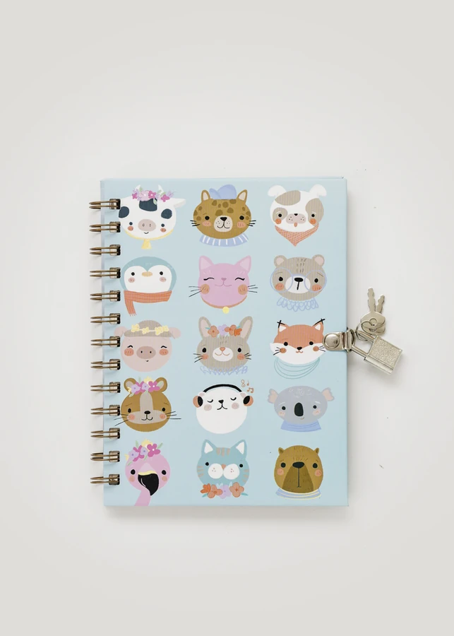 [191100] Diario Intimo 13 X 18 Cm 50 Hojas Caritas Celeste Oliverta