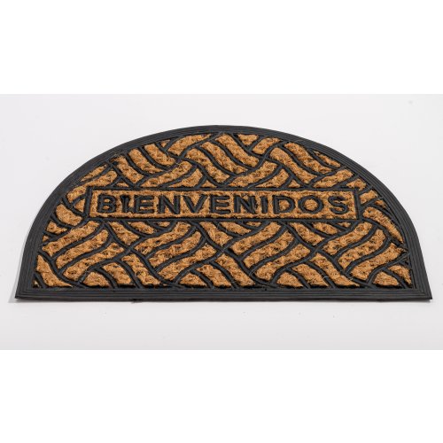 Felpudo De Goma Con Coco Semicirculo Con Banderitas 40 X 60 Cm