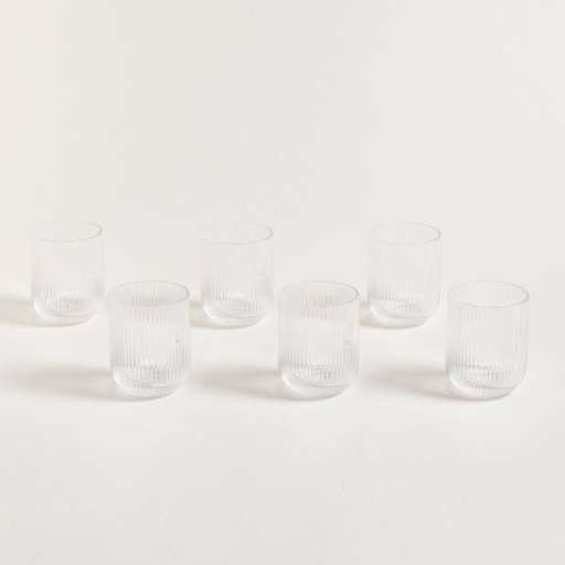 [411193] SET X 6 VASOS BAJOS DE VIDRIO KINGDOM TRANSPARENTE