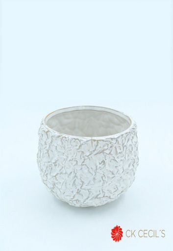 [413214] FLOWERS POTS 15 X 15 X 12.5 CM CREAM