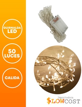 [42066] GUIRNALDA LED 100 LUCES CALIDA 10M 10 SECUENCIAS 220V