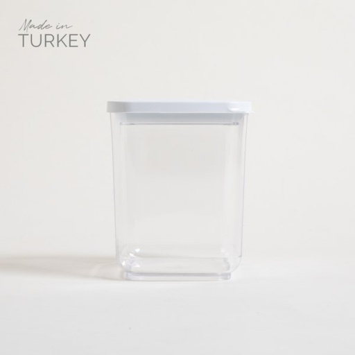 [4111149] RECIPIENTE CUADRADO TRANSPARENTE TAPA BLANCA 1000 ML