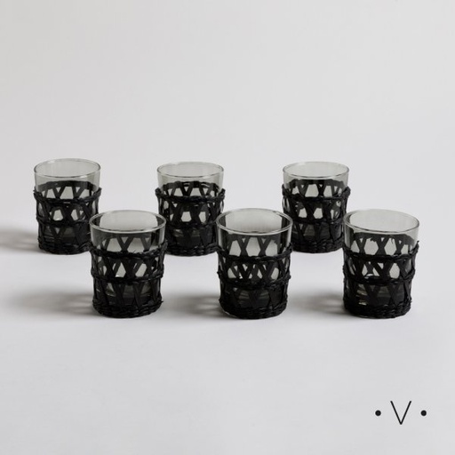 [4111264] SET X 6 VASOS MAJA BLACK 260 ML