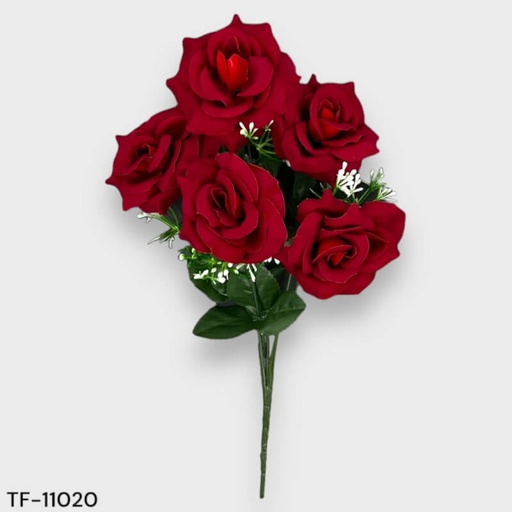 [180754] RAMO X 5 ROSAS TERCIOPELO 35 CM